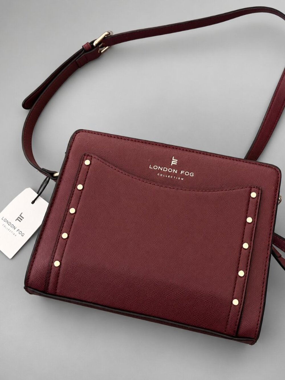 LONDON FOG 100TH ANNIVERSARY Plum Crossbody Purse